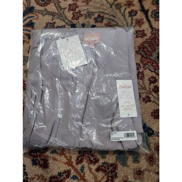 Show Me Your Mumu Emily Empire Maxi Dress in Dove Grey Chiffon. Size S B 26 - Picture 7 of 9